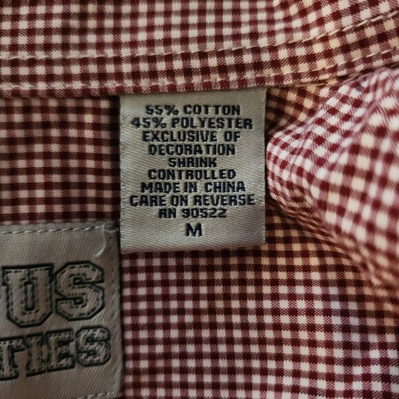 Florida State Seminoles‎ Button Up Shirt Long Sleeve Red White Check Medium - Picture 9 of 11